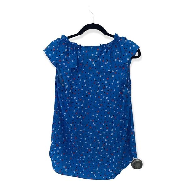 Isaac Mizrahi IMNYC Blue Dot Ruffle Sleeveless Blouse – Size M - Picture 3 of 5
